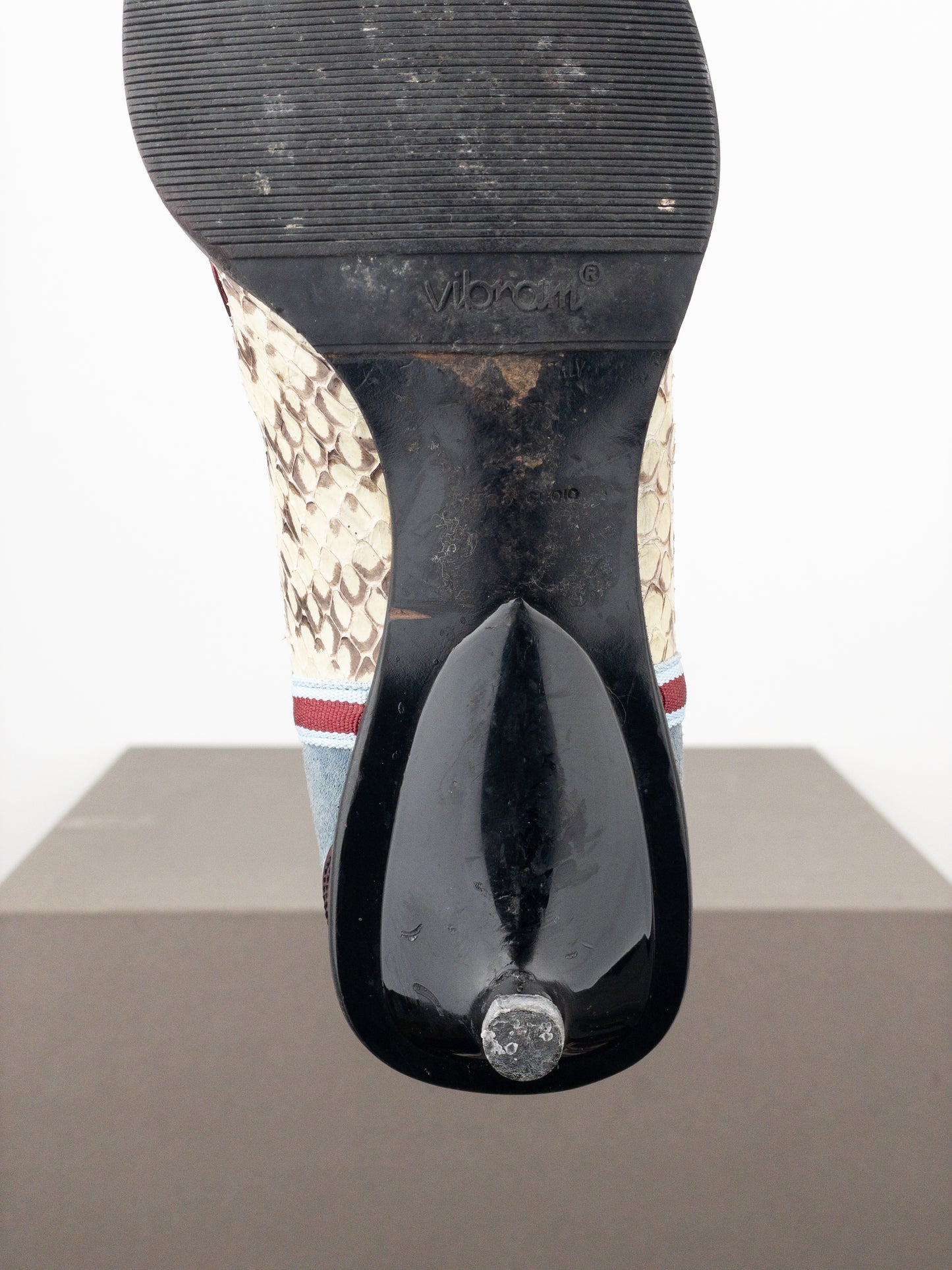 Miu Miu SS99 Snakeskin Western Cowboy Chelsea Ankle Kitten Heel Boots