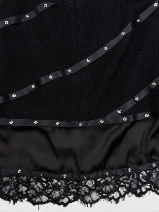 Chanel by Karl Lagerfeld AW03 Studded Tweed Boucle Lace Midi Skirt – photo 7