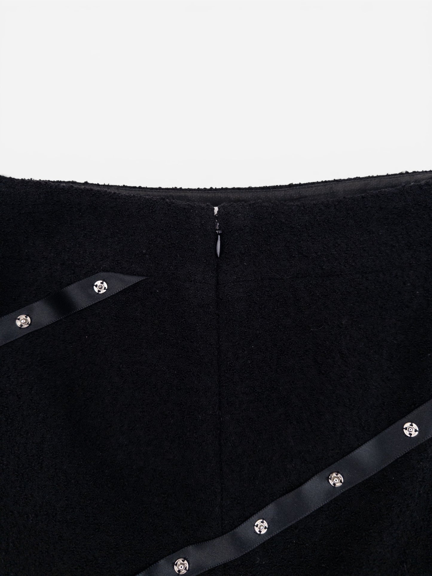 Chanel by Karl Lagerfeld AW03 Studded Tweed Boucle Lace Midi Skirt