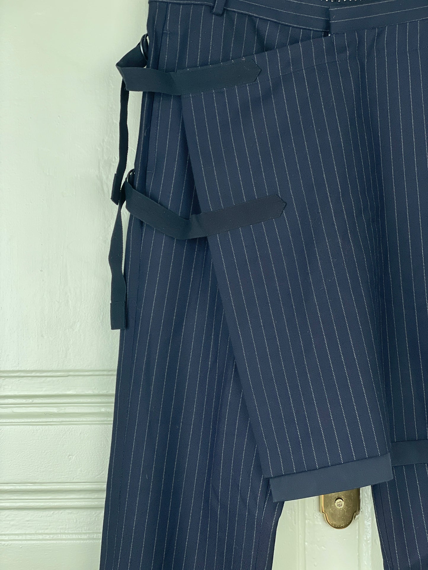 Dries van Noten AW15 Pinstripe Bondage Skirt Pants