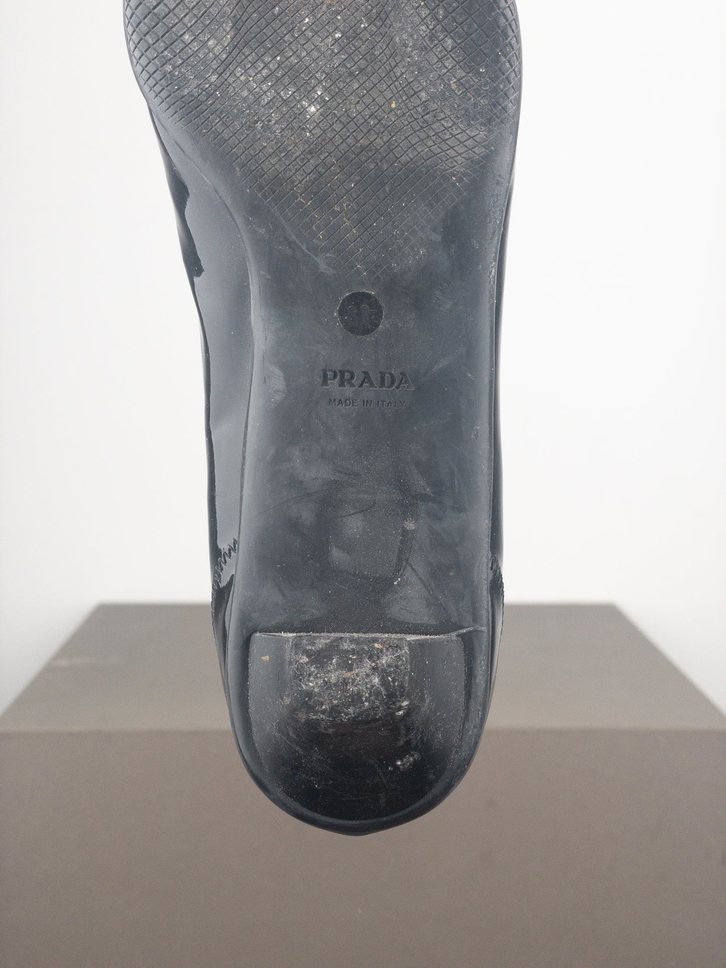 Prada 2000s Square Toe Buckle Loafer Pump Kitten Heels