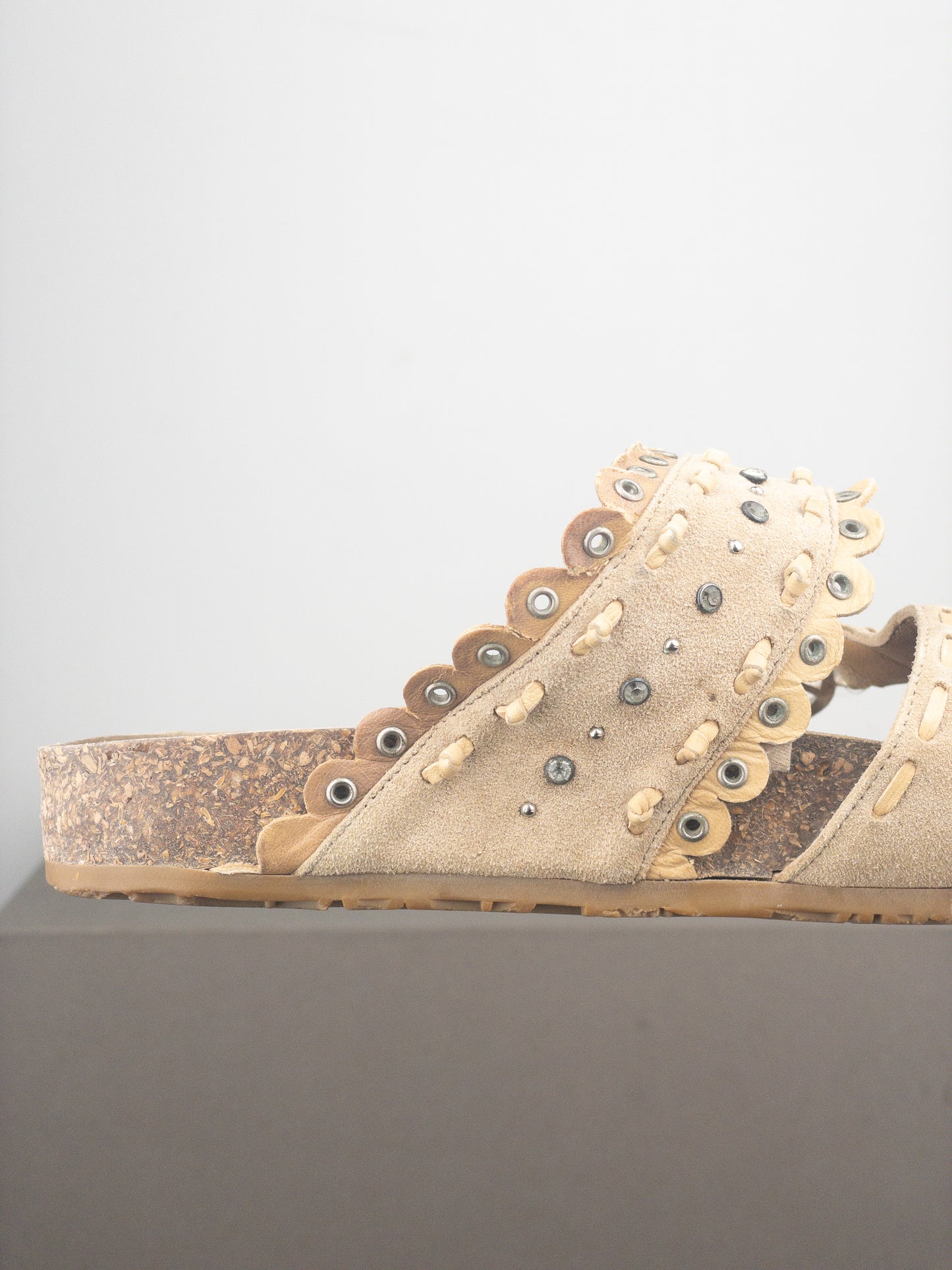 Dior by Galliano SS05 Peace Sign Logo Suede Birkenstock Sandal Slides