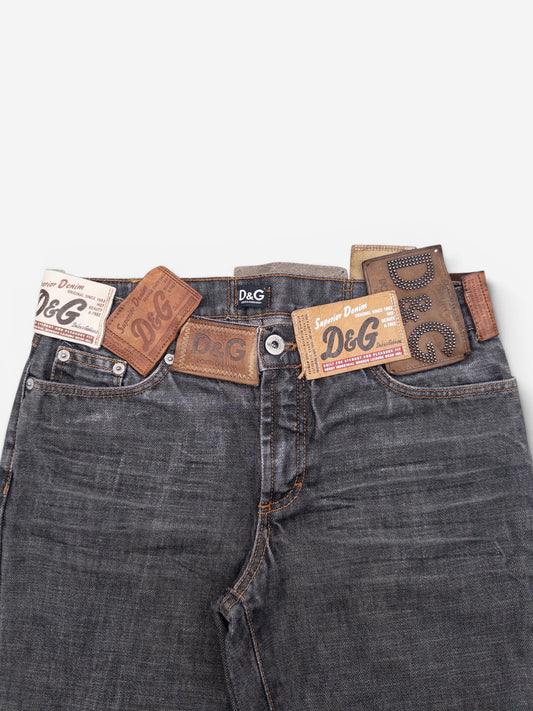 Dolce & Gabbana AW03 Flared Bootcut Multi Patch Tag Denim Jeans – photo 3