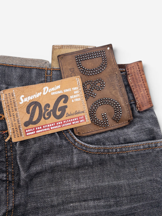 Dolce & Gabbana AW03 Flared Bootcut Multi Patch Tag Denim Jeans – photo 4