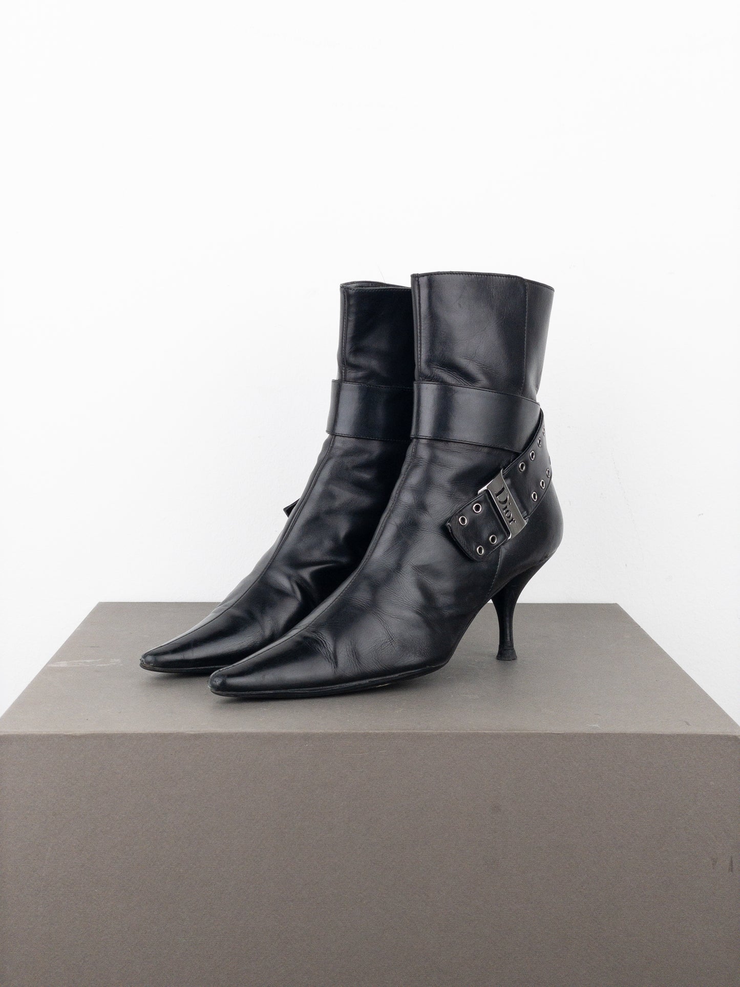 Dior by Galliano SS02 ‘Street Chic’ Buckle Ankle Heel Boots