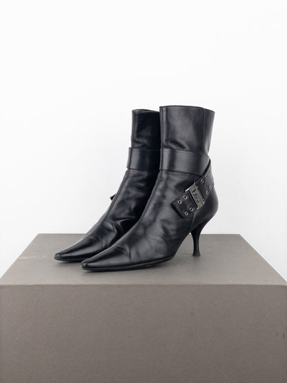 Dior by Galliano SS02 ‘Street Chic’ Buckle Ankle Heel Boots