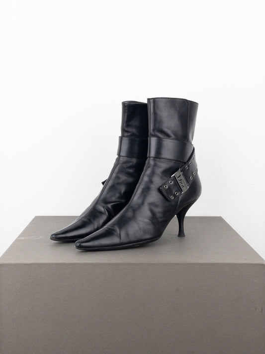 Dior by Galliano SS02 ‘Street Chic’ Buckle Ankle Heel Boots