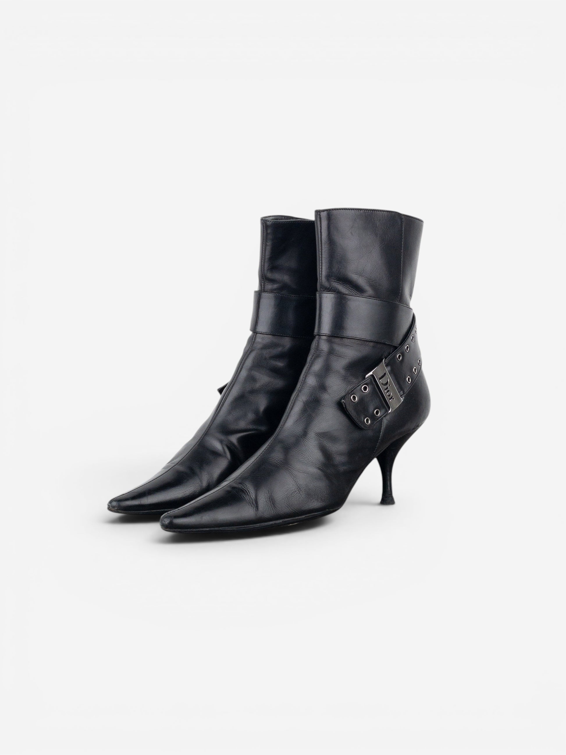 Dior by Galliano SS02 ‘Street Chic’ Buckle Ankle Heel Boots