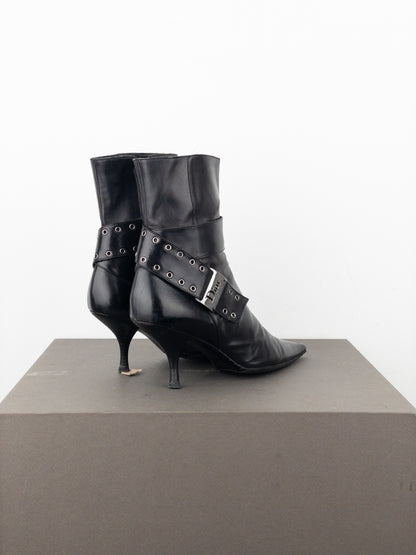 Dior by Galliano SS02 ‘Street Chic’ Buckle Ankle Heel Boots