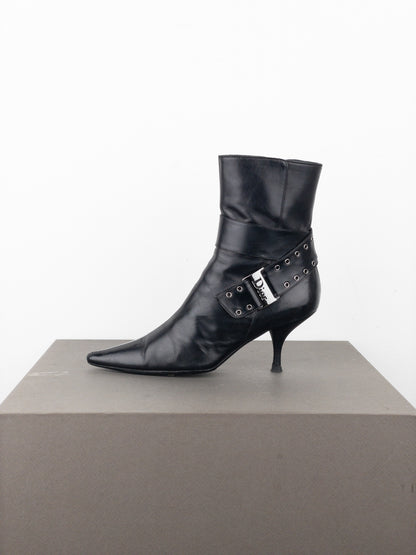 Dior by Galliano SS02 ‘Street Chic’ Buckle Ankle Heel Boots