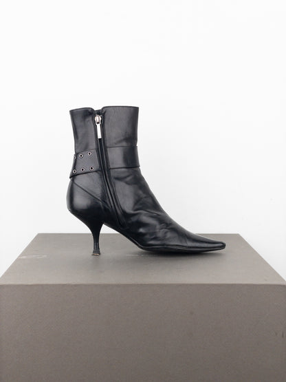 Dior by Galliano SS02 ‘Street Chic’ Buckle Ankle Heel Boots