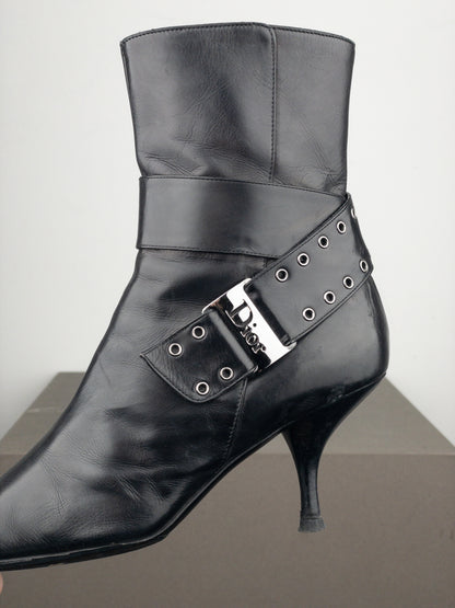 Dior by Galliano SS02 ‘Street Chic’ Buckle Ankle Heel Boots