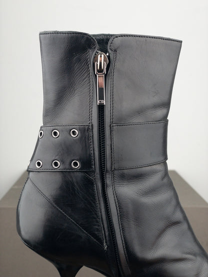 Dior by Galliano SS02 ‘Street Chic’ Buckle Ankle Heel Boots