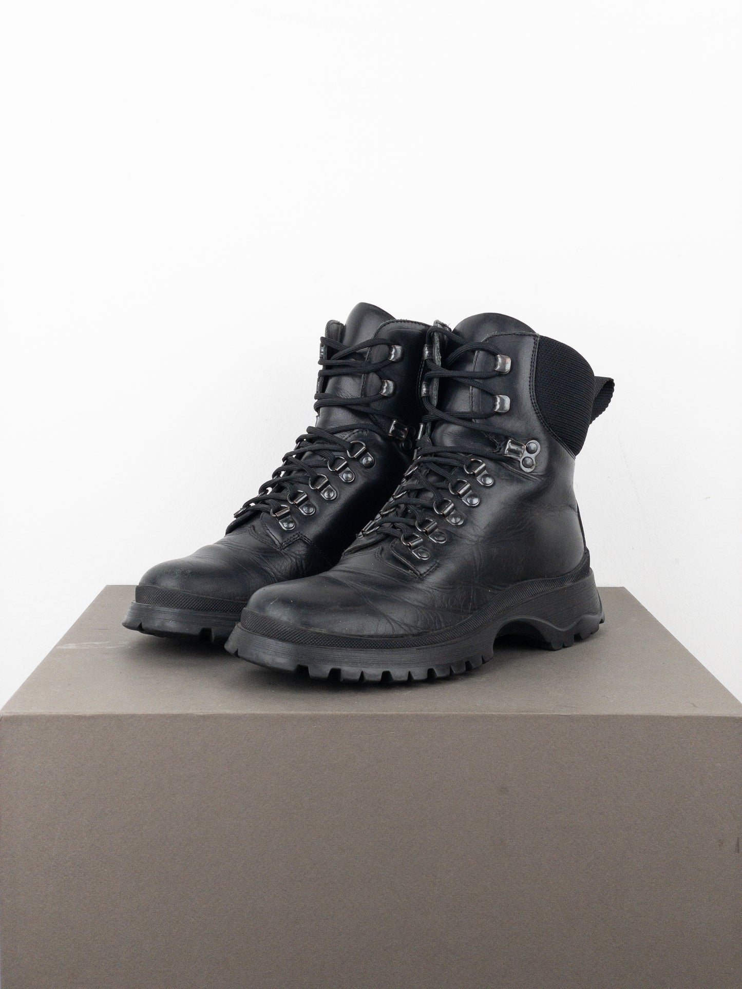 Prada 2000s ‘Brixxen’ Lace-up Ankle Combat Hiking Boots