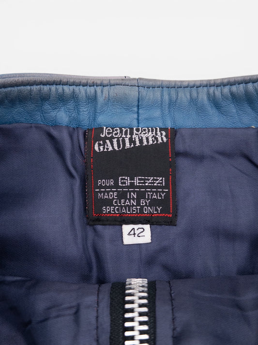 Jean Paul Gaultier AW86 'Russian Constructivist' Leather Biker Pencil Skirt – photo 5