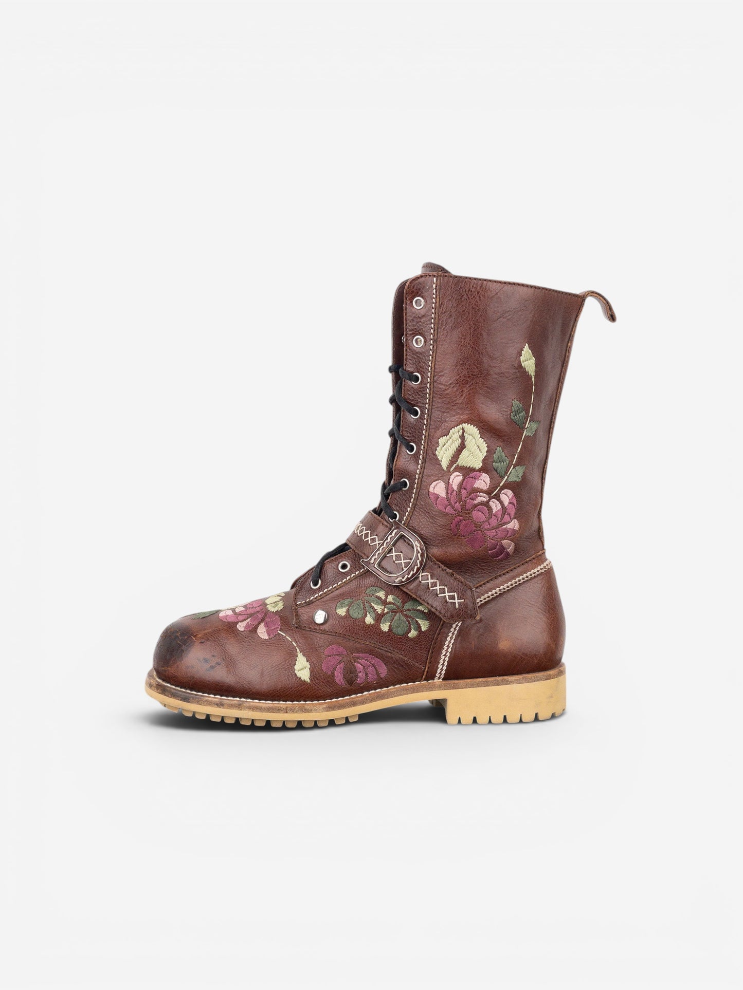 Dior by Galliano AW05 Floral Embroidery Combat Boots – photo 3