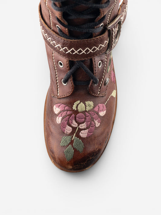 Dior by Galliano AW05 Floral Embroidery Combat Boots – photo 5