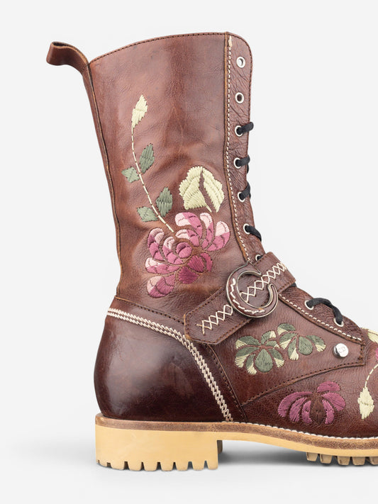 Dior by Galliano AW05 Floral Embroidery Combat Boots – photo 9
