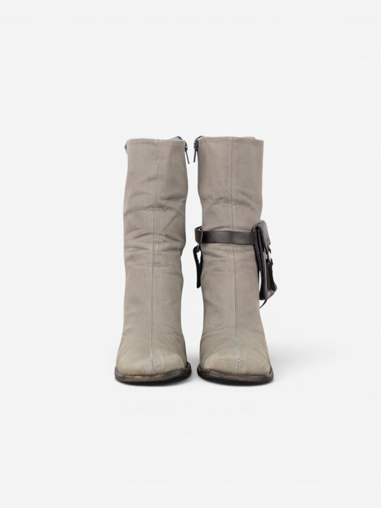 Prada AW99 Hybrid Cargo-Pocket Square Toe Ankle Heel Boots – photo 5
