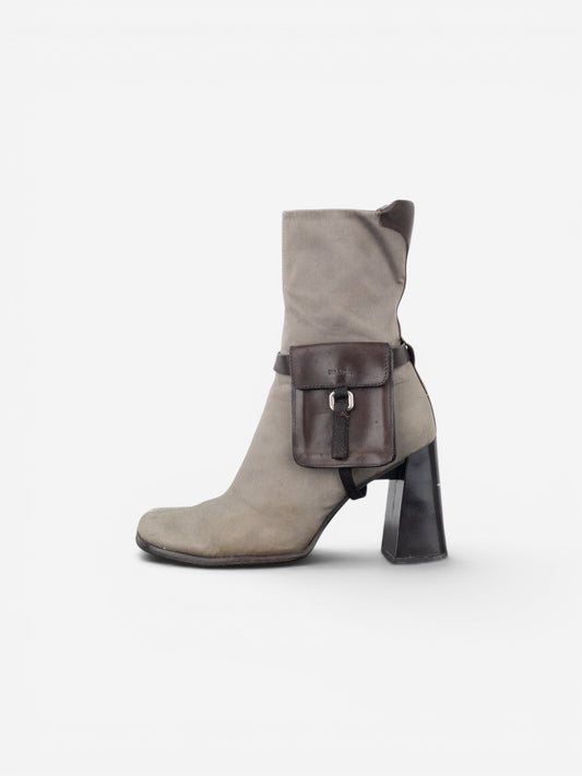 Prada AW99 Hybrid Cargo-Pocket Square Toe Ankle Heel Boots – photo 3