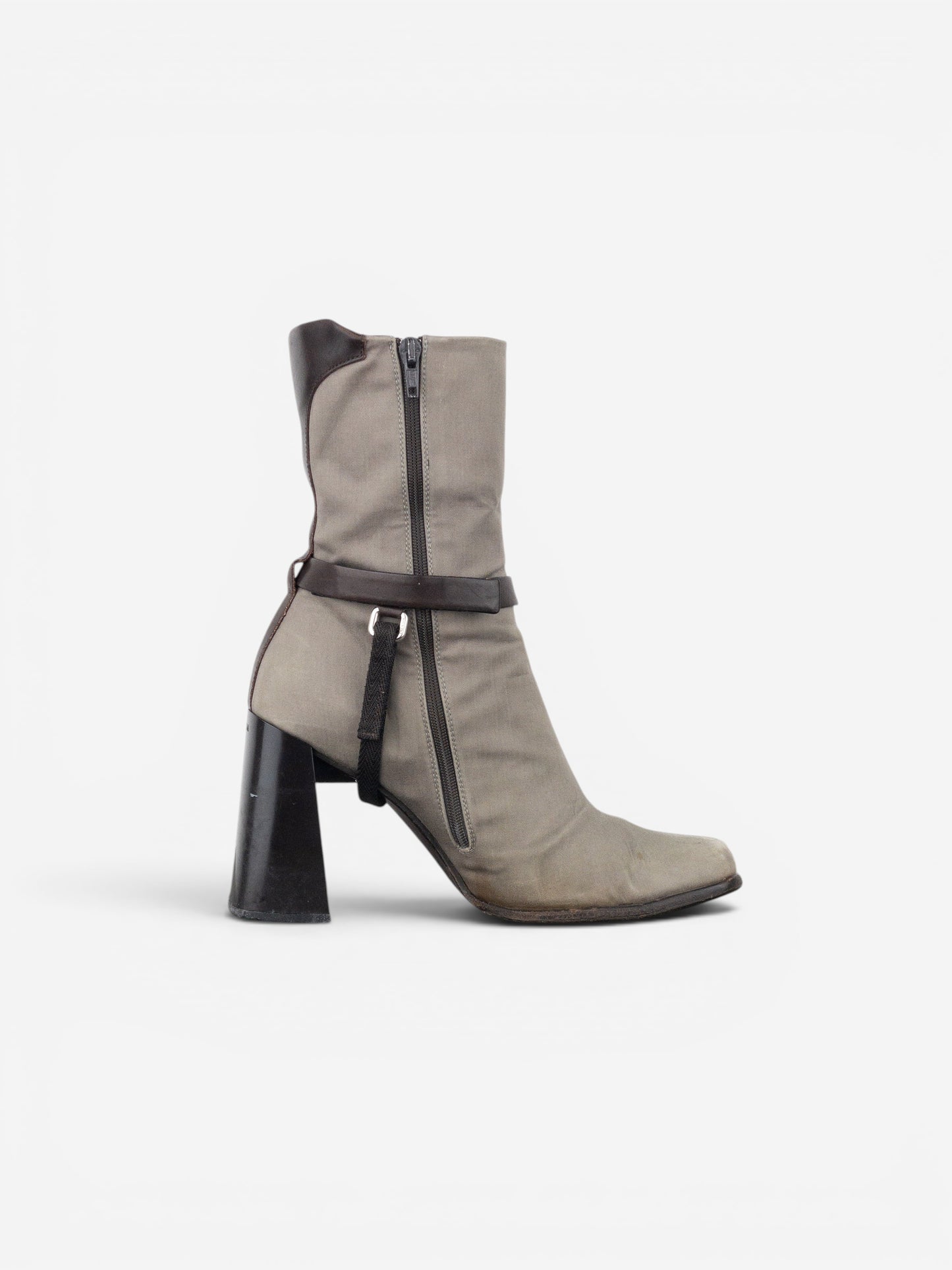 Prada AW99 Hybrid Cargo-Pocket Square Toe Ankle Heel Boots – photo 4
