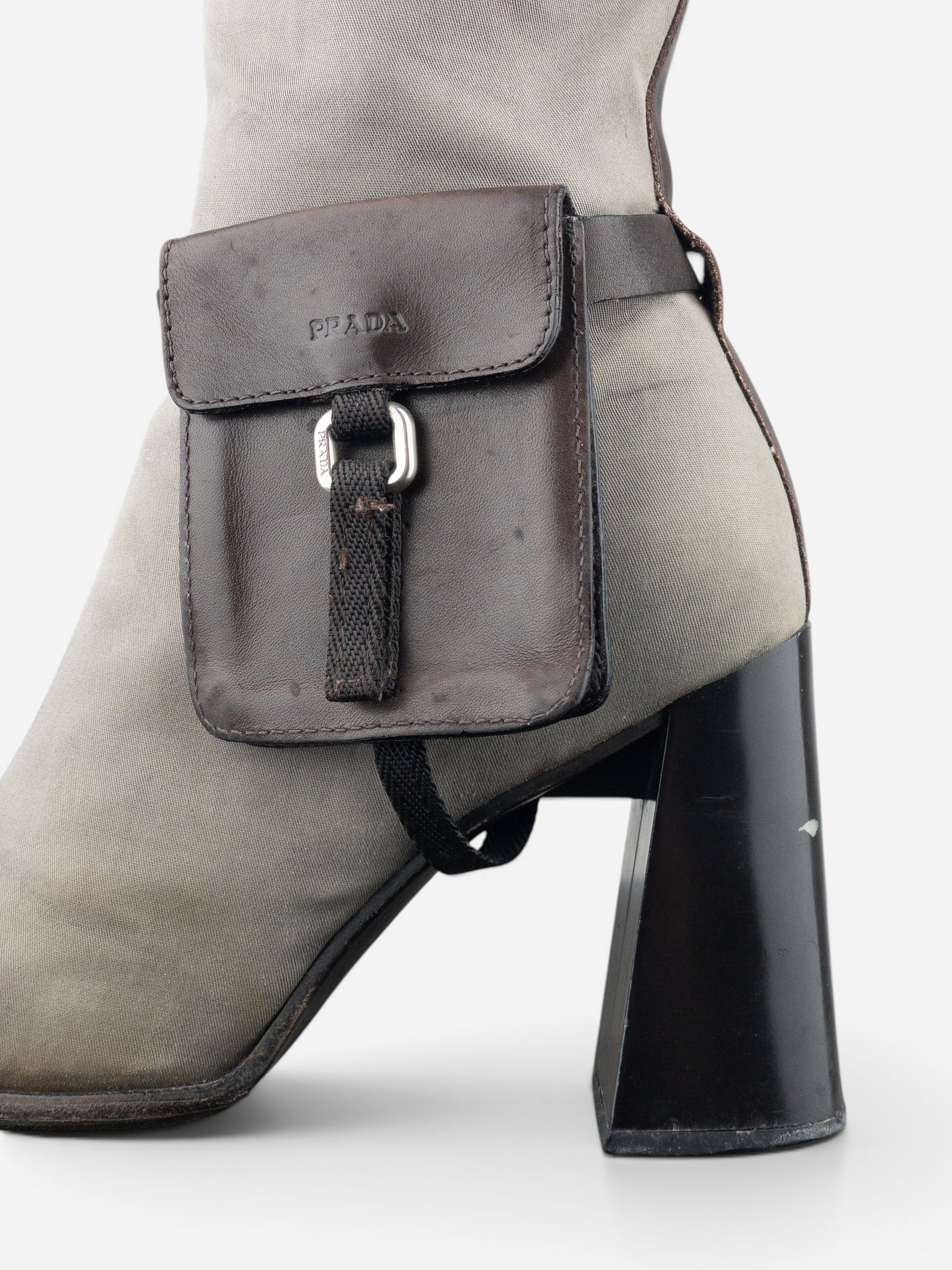 Prada AW99 Hybrid Cargo-Pocket Square Toe Ankle Heel Boots – photo 8