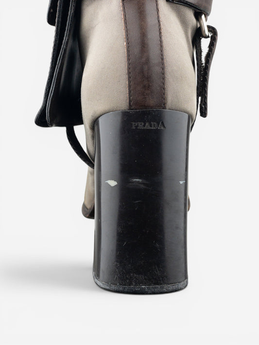 Prada AW99 Hybrid Cargo-Pocket Square Toe Ankle Heel Boots – photo 9