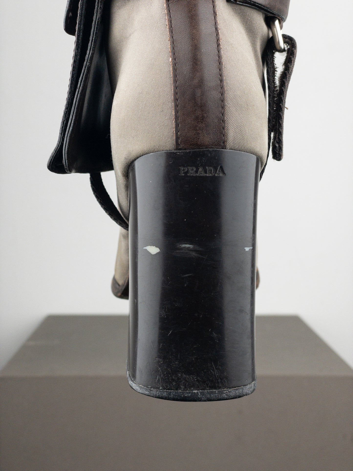 Prada AW99 Hybrid Cargo-Pocket Square Toe Ankle Heel Boots