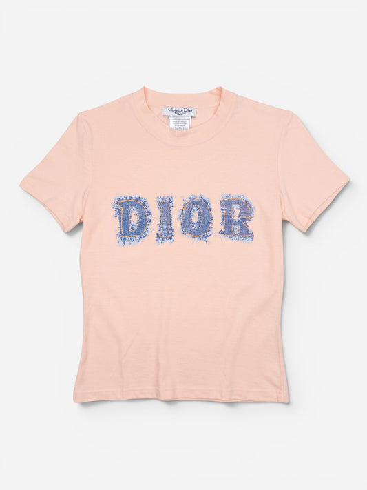 Dior by Galliano SS03 'Dior' Denim Print T-Shirt