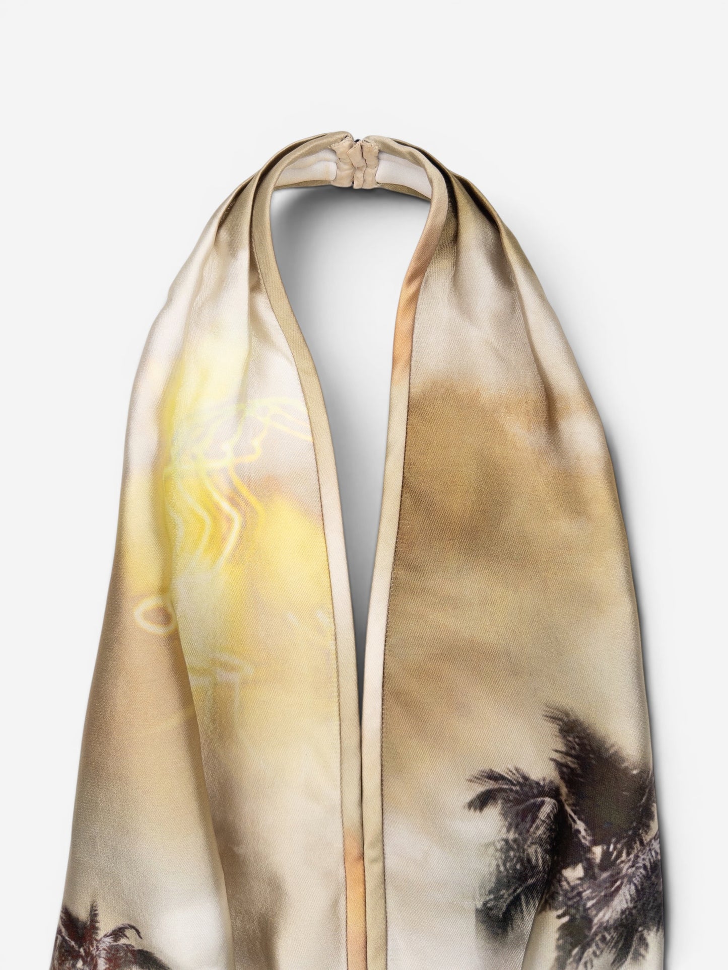 Prada SS10 Beach Print Backless Halter Plunge Top