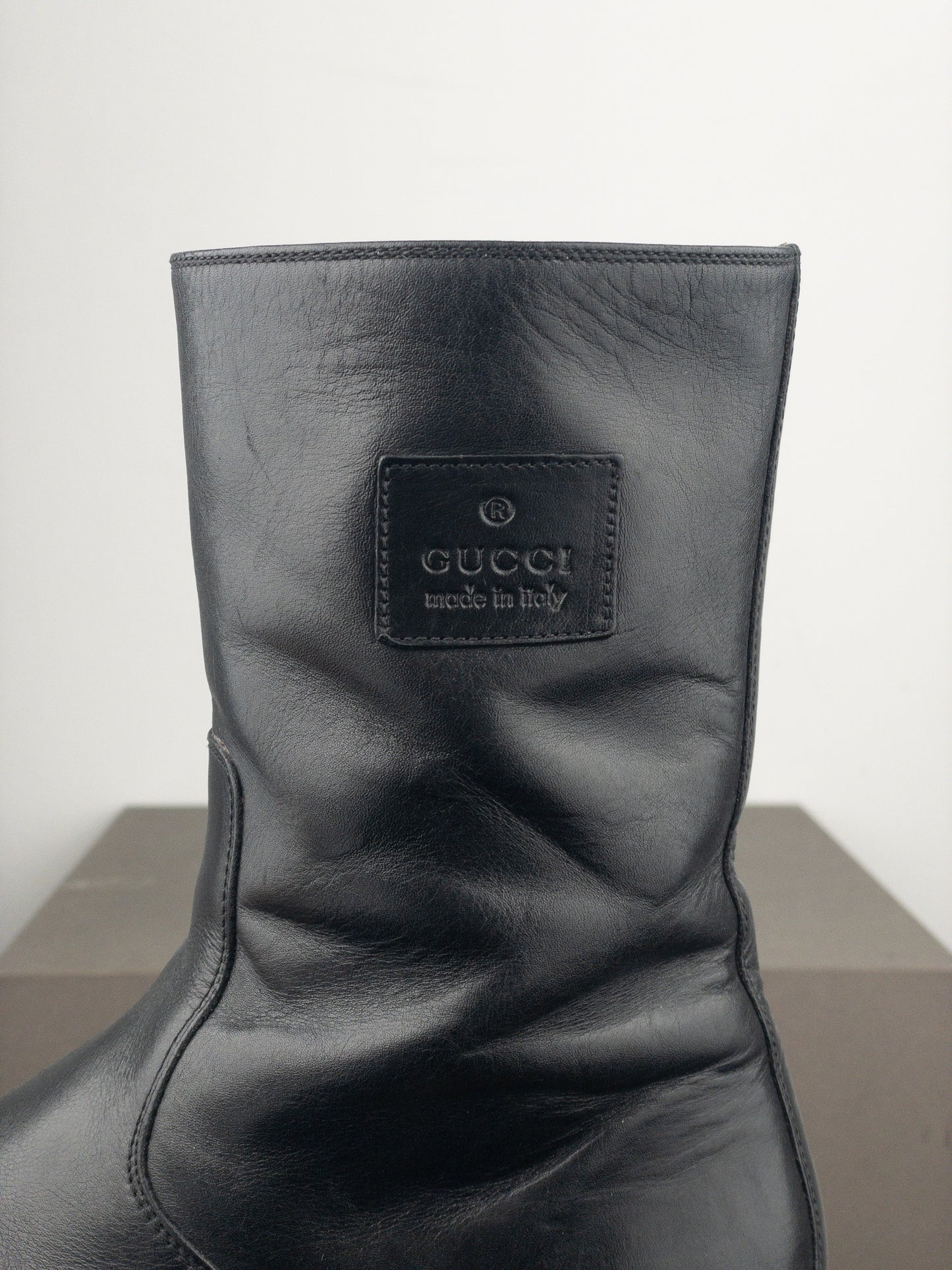Gucci by Tom Ford 2000s Lug Sole Moto Biker Boots