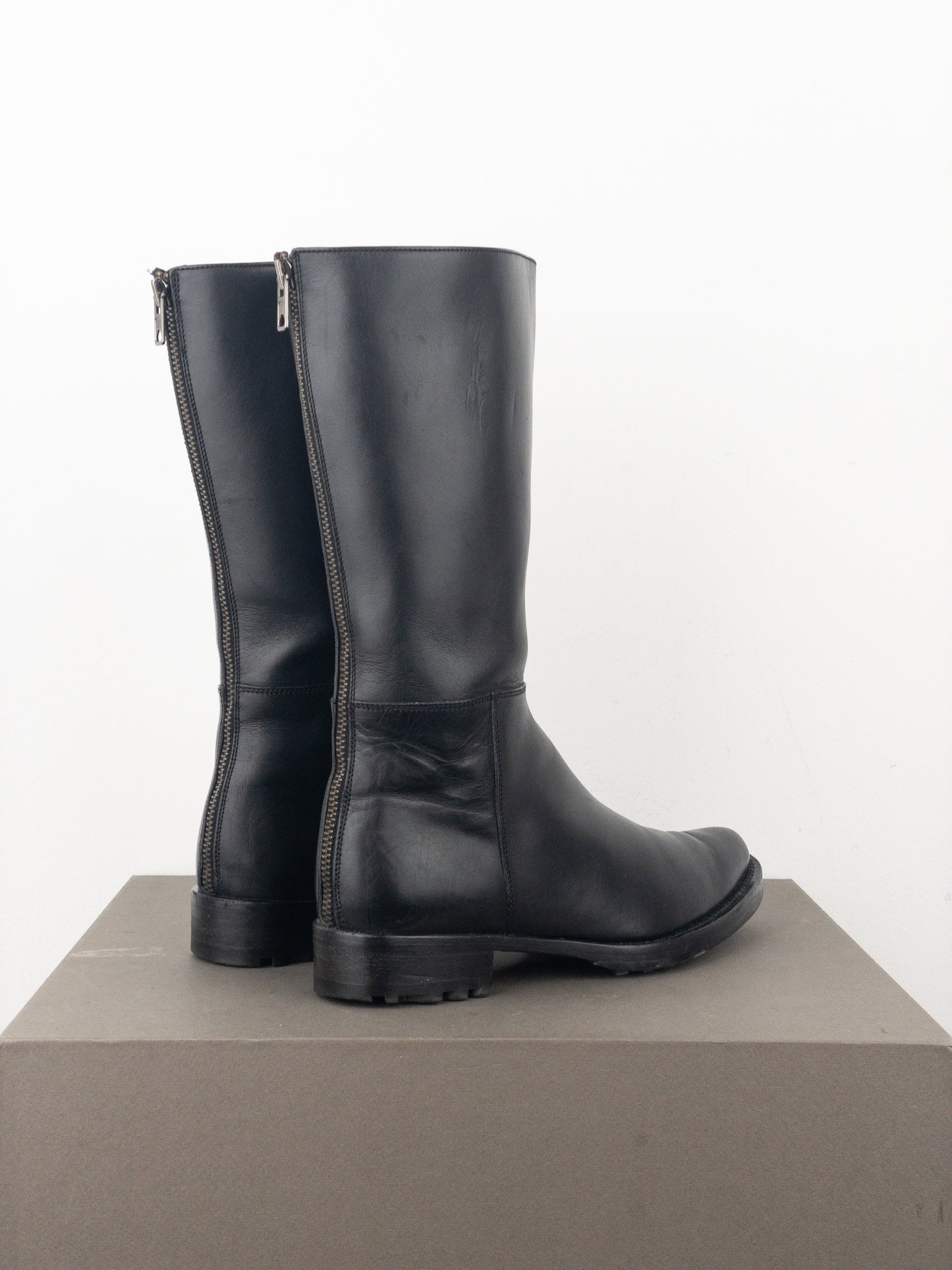 Miu Miu AW01 Pointed-Toe ‘Peco’ Biker Combat Boots