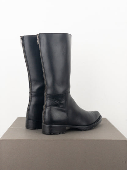Miu Miu AW01 Pointed-Toe ‘Peco’ Biker Combat Boots