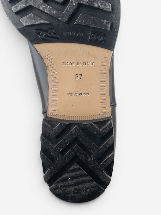 Miu Miu AW01 Pointed-Toe ‘Peco’ Biker Combat Boots – photo 9