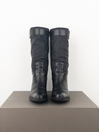 Prada 2000s Knee-High Hybrid Buckle Sports Cowboy Boots