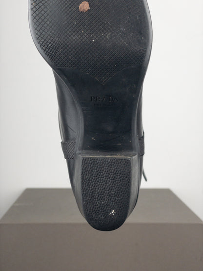 Prada 2000s Knee-High Hybrid Buckle Sports Cowboy Boots