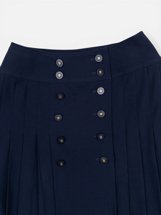 Chanel by Karl Lagerfeld SS94 Pleated Button Mini Skirt – photo 3