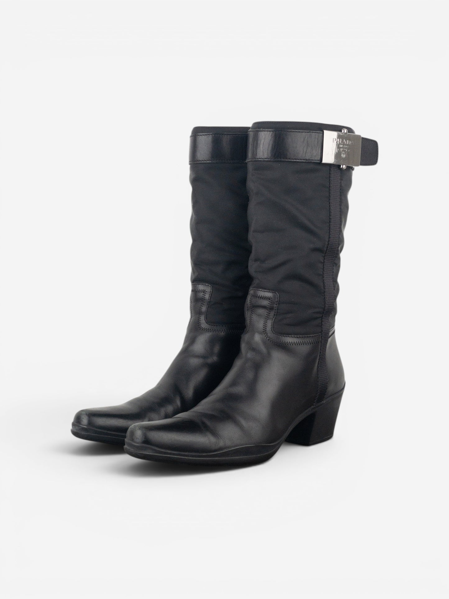 Prada 2000s Hybrid Buckle Cowboy Boots