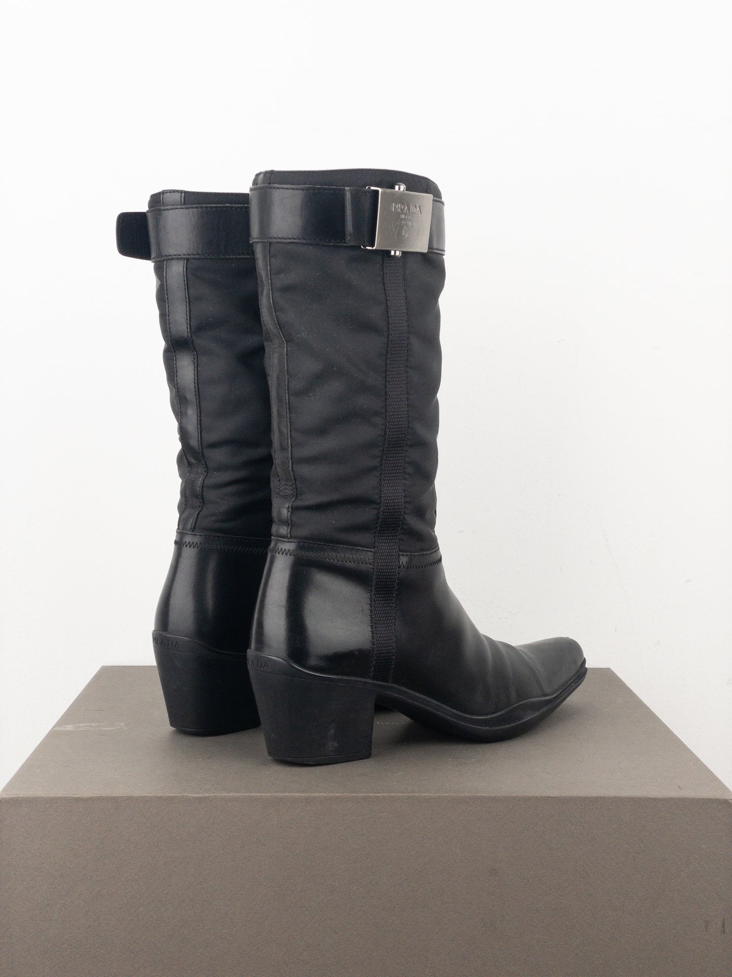Prada 2000s Hybrid Buckle Cowboy Boots