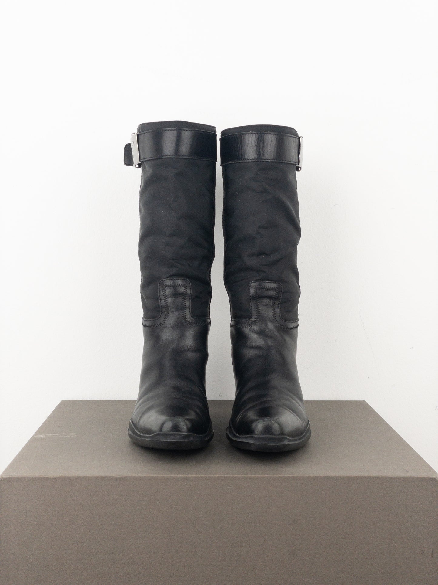 Prada 2000s Hybrid Buckle Cowboy Boots