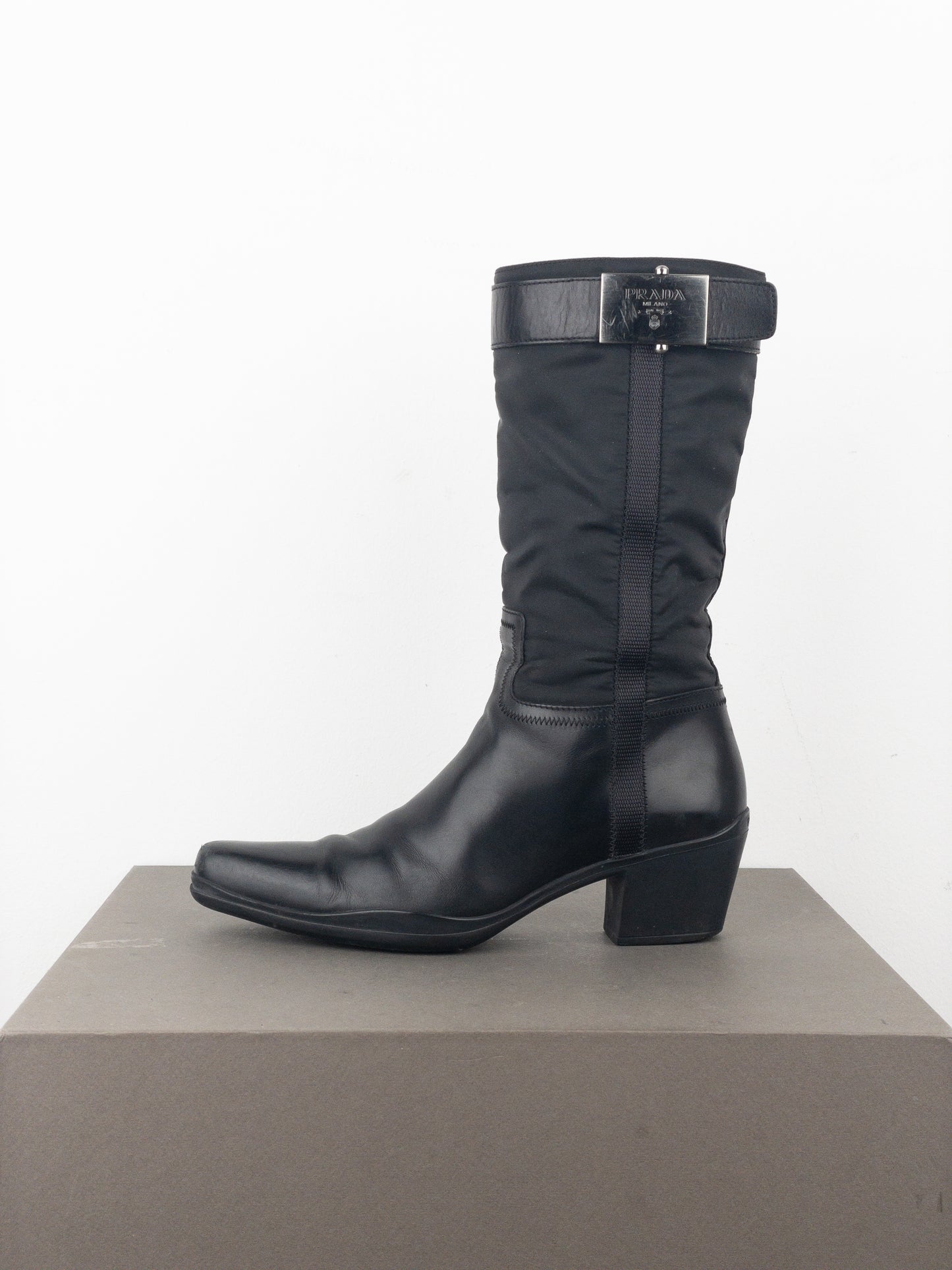 Prada 2000s Hybrid Buckle Cowboy Boots