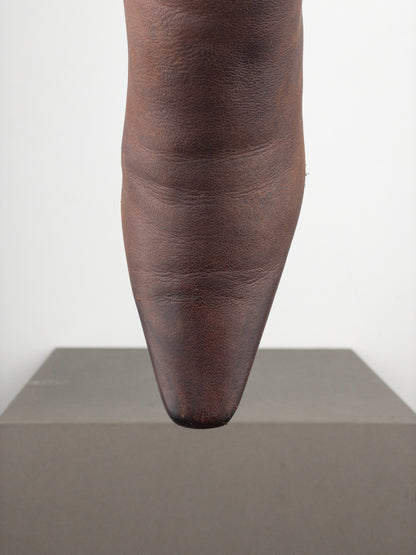 Prada 2000s Square Toe Buckle Kitten Heel Ankle Boots