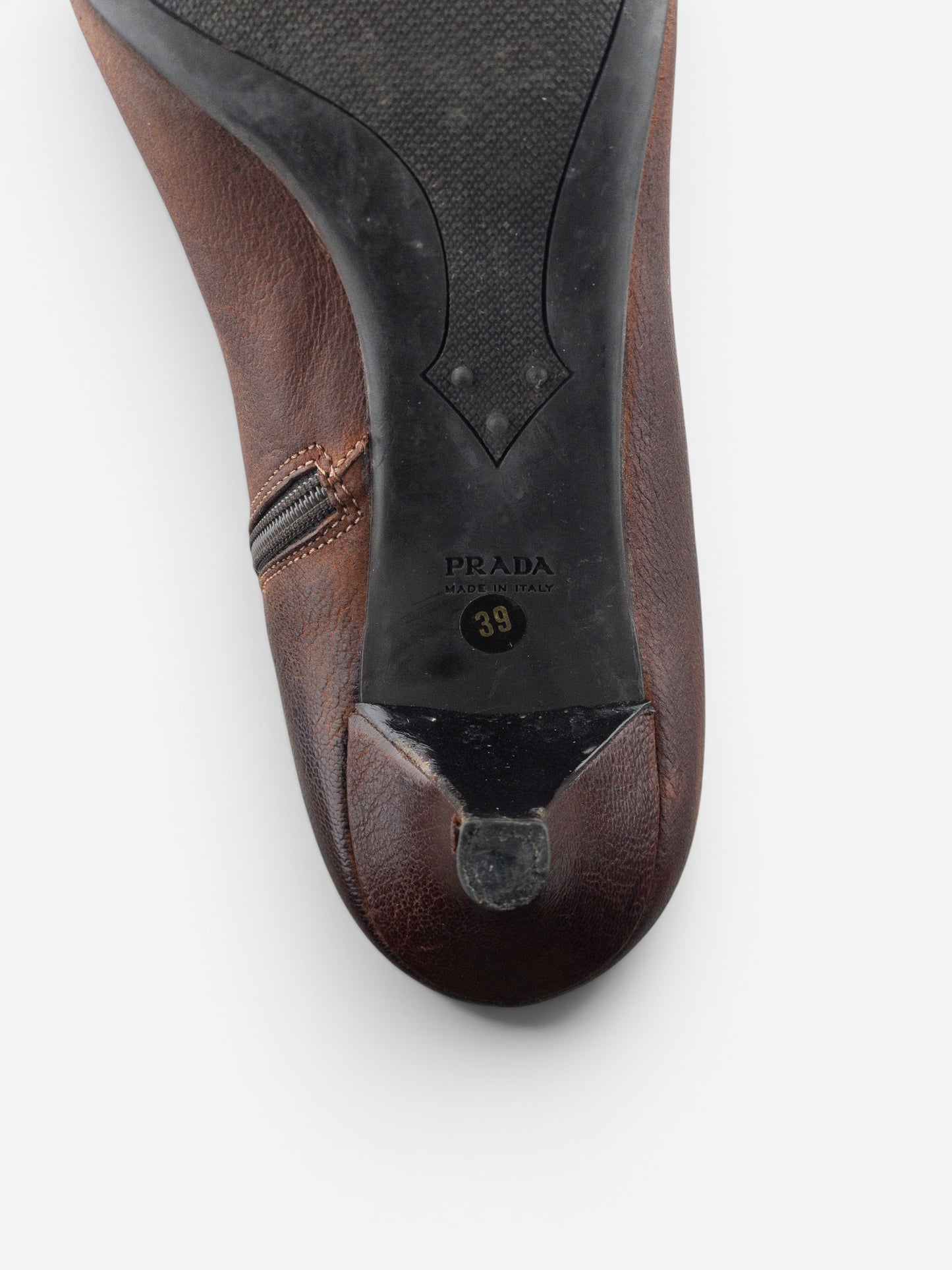 Prada 2000s Square Toe Buckle Kitten Heel Ankle Boots