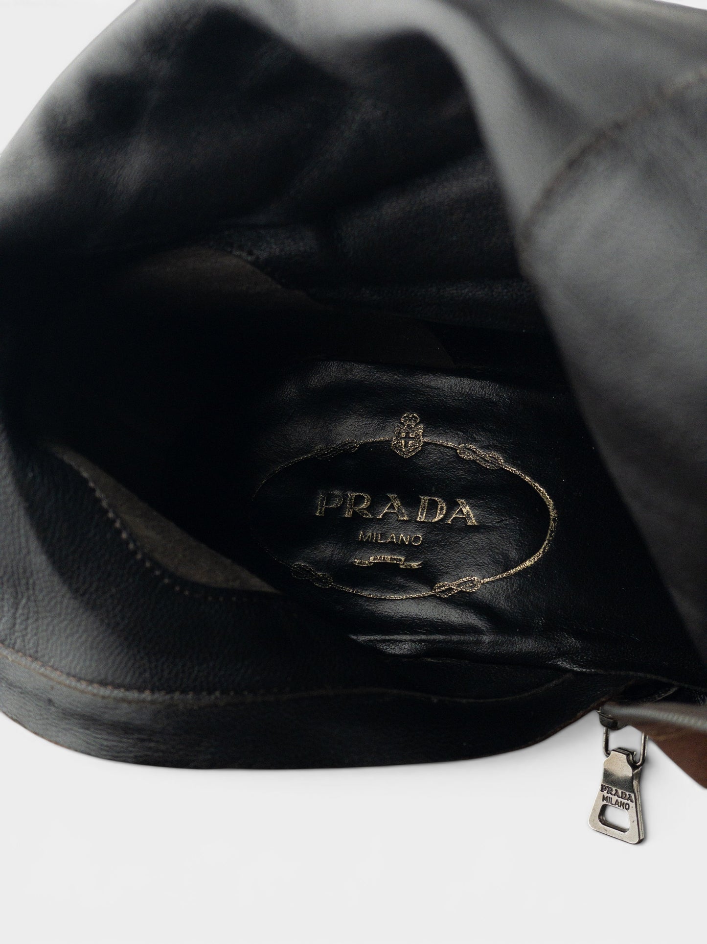 Prada 2000s Square Toe Buckle Kitten Heel Ankle Boots