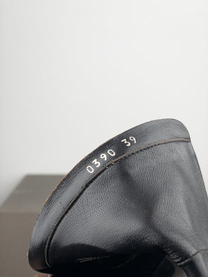 Prada 2000s Square Toe Buckle Kitten Heel Ankle Boots