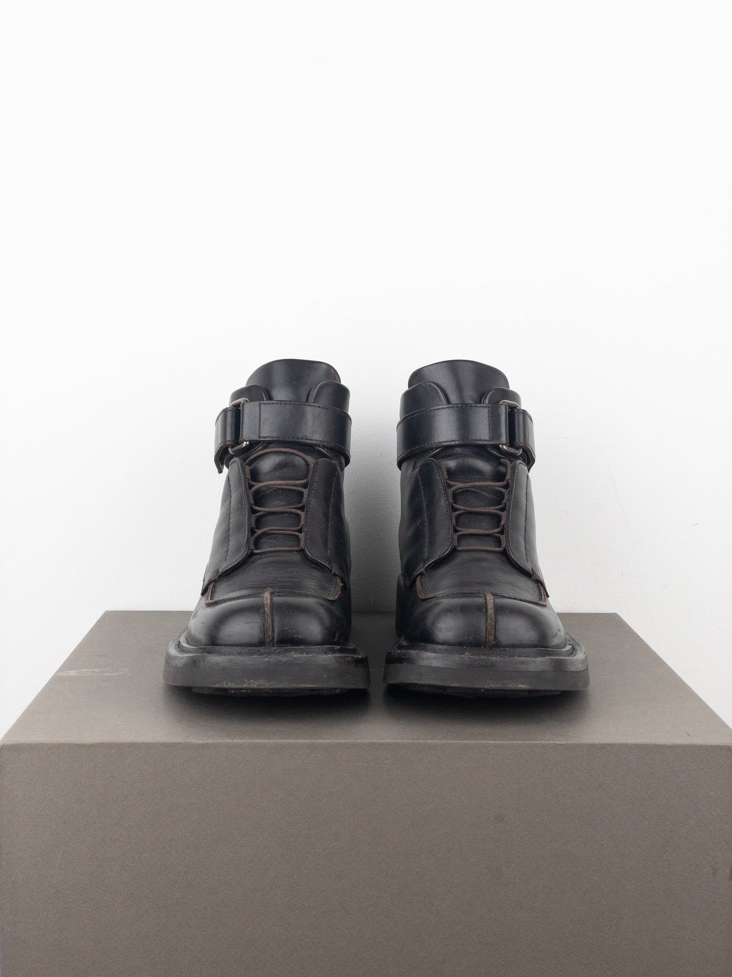 Prada AW99 Square Toe Ankle Combat Boots