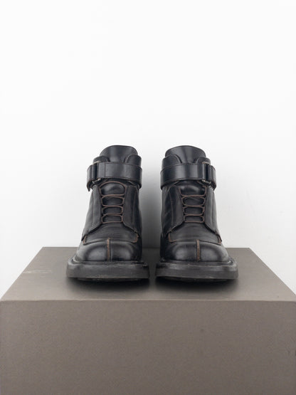 Prada AW99 Square Toe Ankle Combat Boots