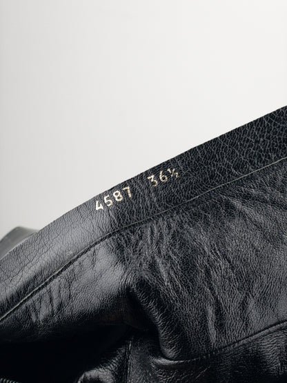 Prada 2000s Square Toe Sports Buckle Kitten Heel Ankle Boots