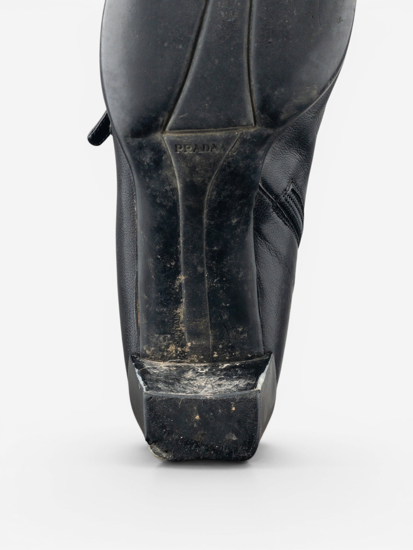 Prada 2000s Square Toe Sports Buckle Kitten Heel Ankle Boots – photo 13