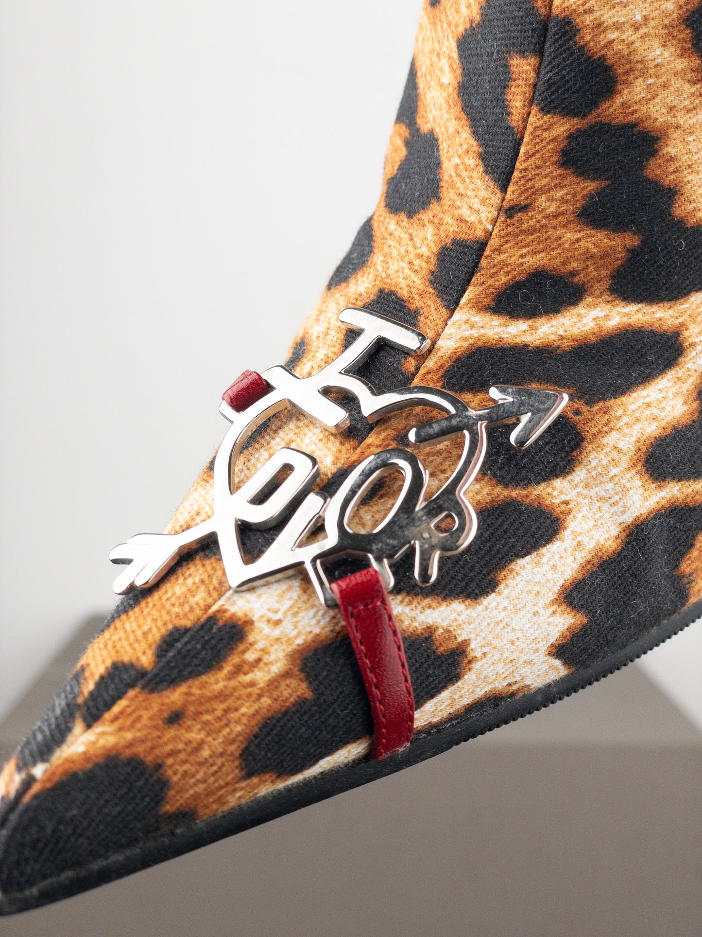 Dior by Galliano AW04 ‘I Love Dior’ Leopard Ankle Chelsea Heel Boots